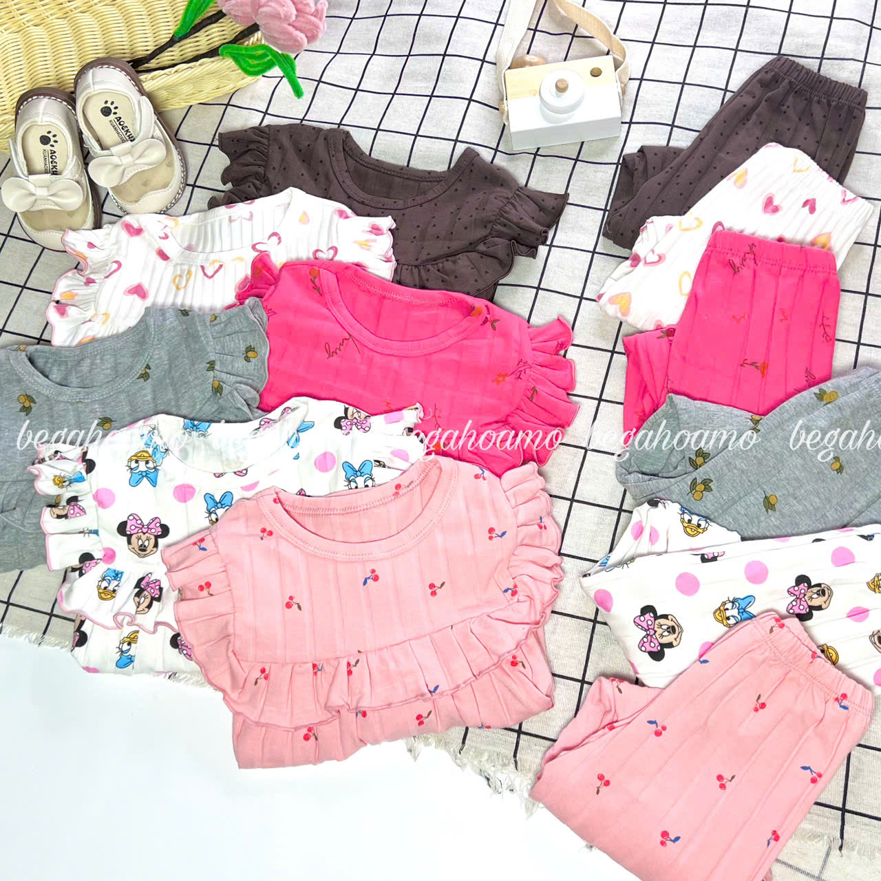 Bộ Babydoll len tăm dài tay